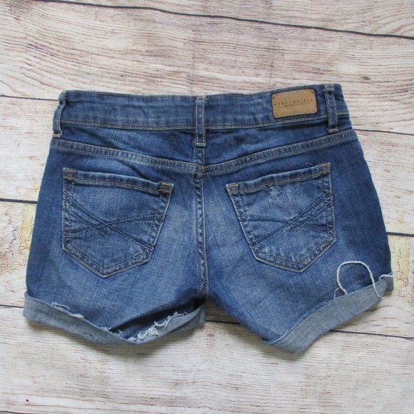 Aeropostale Distressed Midi Denim Shorts - Picture 7 of 10